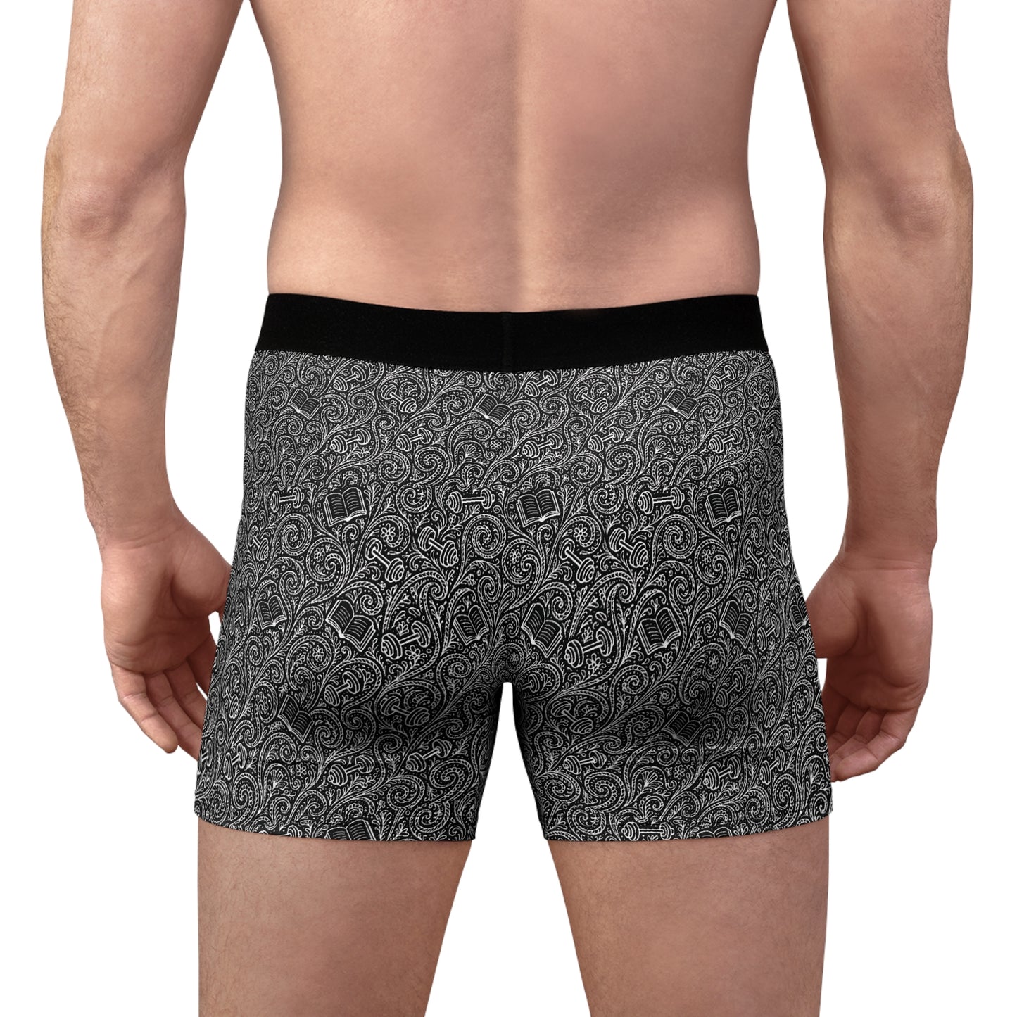 Men's Black Paisley Boxer Briefs