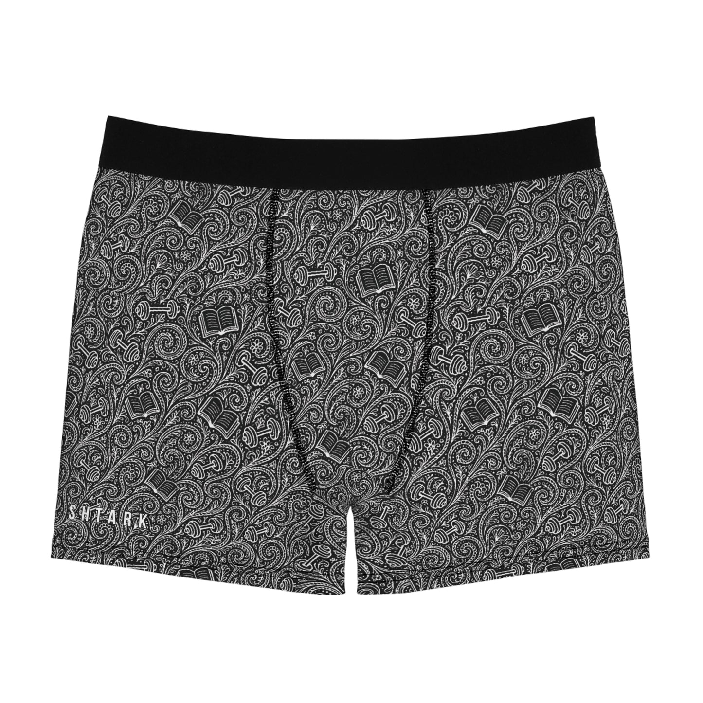 Men's Black Paisley Boxer Briefs