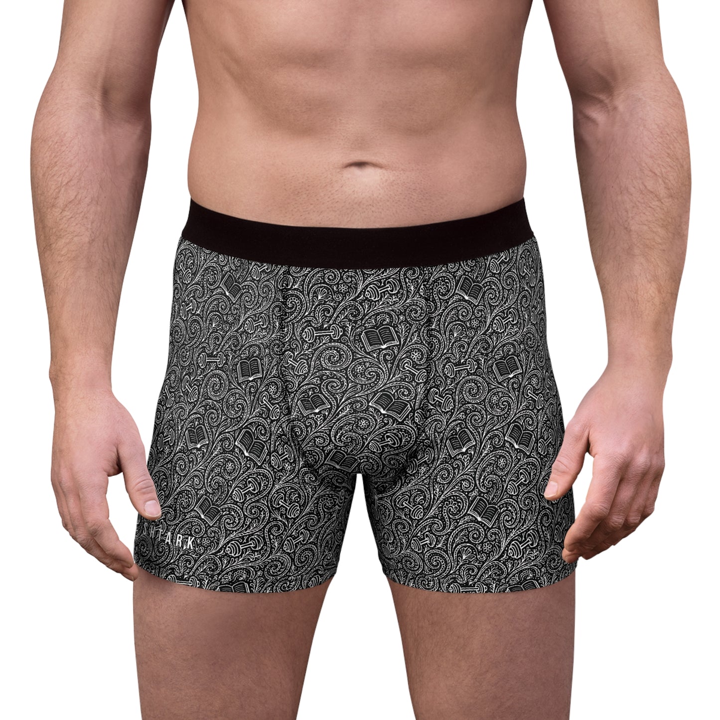 Men's Black Paisley Boxer Briefs